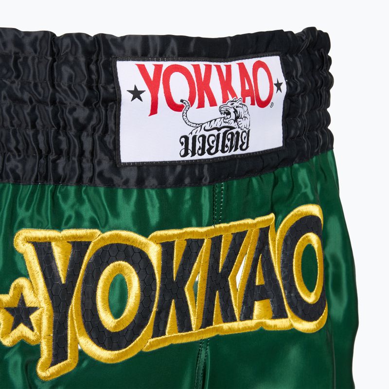 Pantaloni scurți de antrenament pentru bărbați YOKKAO Original Muay Thai green 4