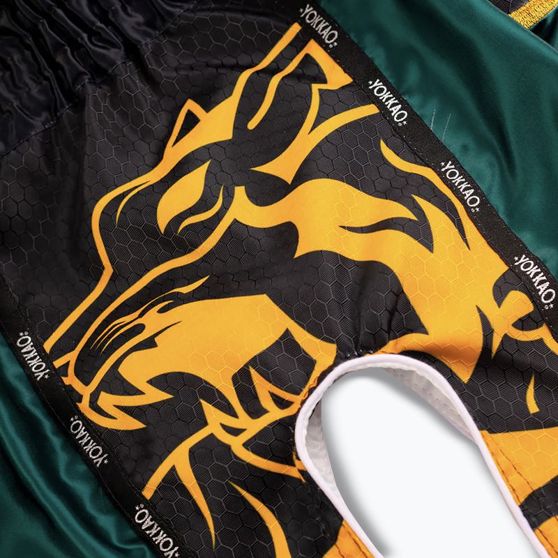 Pantaloni scurți de antrenament pentru bărbați YOKKAO Original Muay Thai green 5