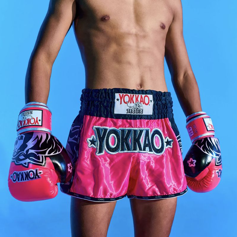 Pantaloni scurți de antrenament pentru bărbați YOKKAO Original Muay Thai magenta 8