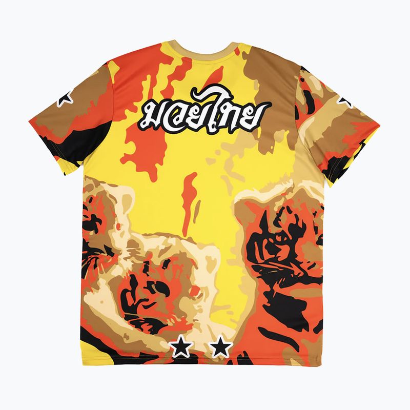 Tricou de antrenament bărbați YOKKAO Tiger Family Muay Thai Workout Tee gold 2