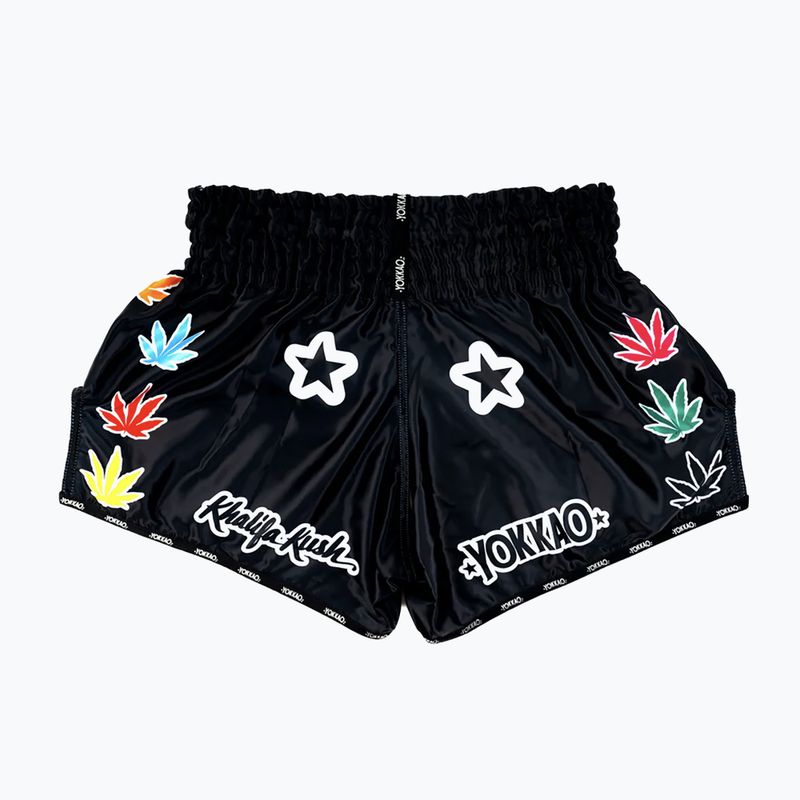 Pantaloni scurți de antrenament pentru bărbați YOKKAO Khalifa Kush Muay Thai black 2