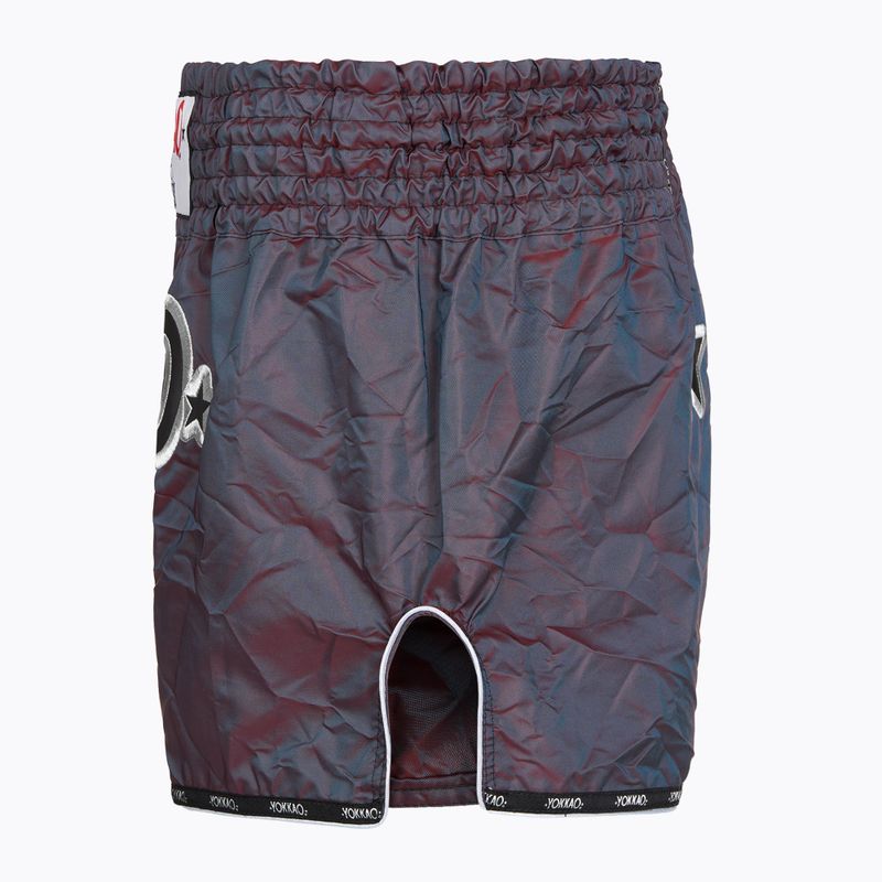 Pantaloni scurți de antrenament pentru bărbați YOKKAO Lunar Muay Thai iridescent blue grey 3