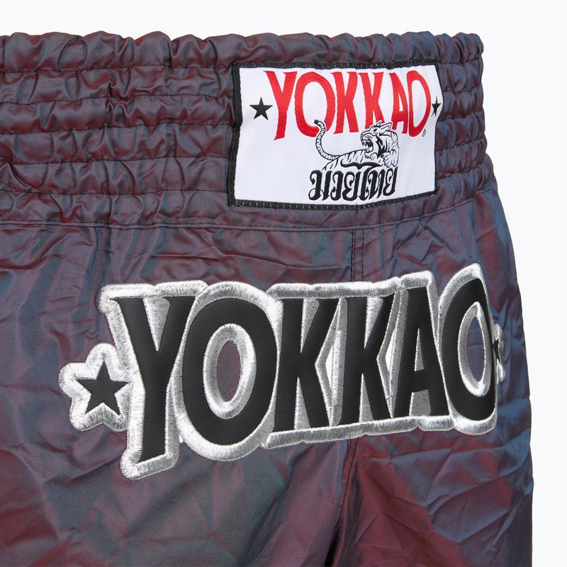 Pantaloni scurți de antrenament pentru bărbați YOKKAO Lunar Muay Thai iridescent blue grey 4