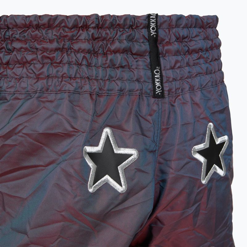 Pantaloni scurți de antrenament pentru bărbați YOKKAO Lunar Muay Thai iridescent blue grey 5