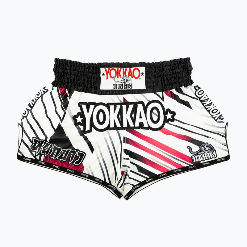 Pantaloni scurți de antrenament pentru bărbați YOKKAO Power Muay Thai white