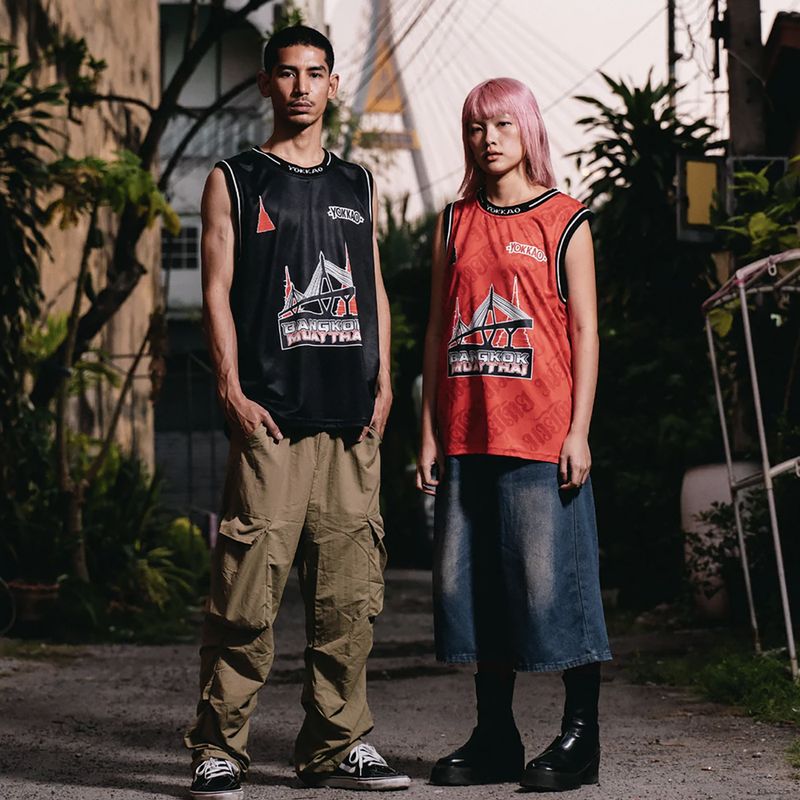 Tricou de antrenament bărbați YOKKAO Basket Bridge Tank Top red 3