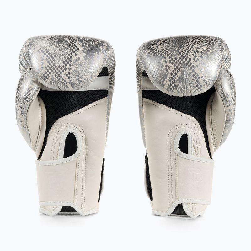 Top King Muay Thai Muay Thai Muay Thai Super Star Snake alb mănuși de box TKBGSS-02A-WH-SV-10 2