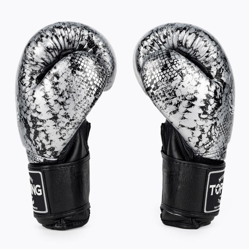 Top King Muay Thai Muay Thai Muay Thai Super Star Snake mănuși de box negru TKBGSS-02A-BK-SV-10 3