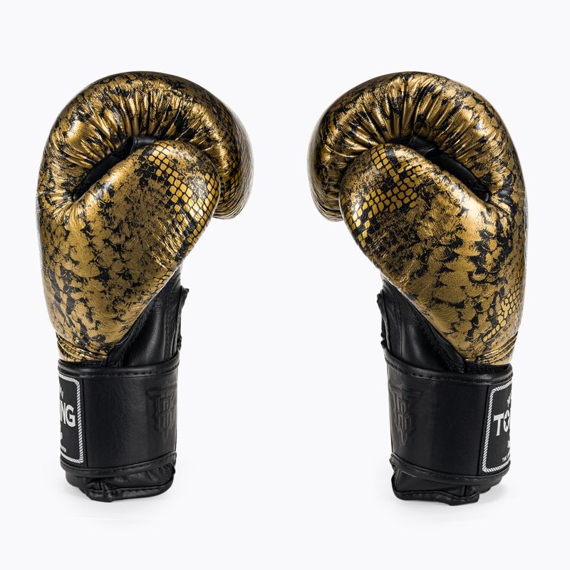 Top King Muay Thai Muay Thai Super Star Air Snake negru / aur mănuși de box negru / aur 3