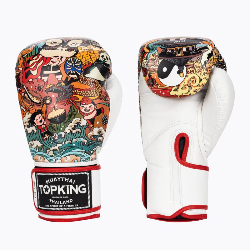 Mănuși de box Top King Boxing Culture white/red TKBGCT-SL-1C1