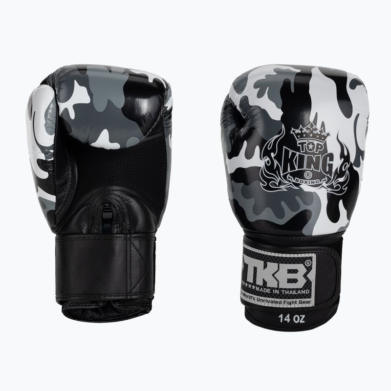 Top King Muay Thai Muay Thai Muay Thai Empower mănuși de box gri TKBGEM-03A-GY-10OZ