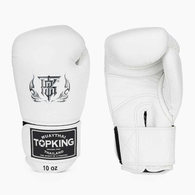 Top King Muay Thai Muay Thai Muay Thai Ultimate mănuși de box alb TKBGUV-WH-10OZ