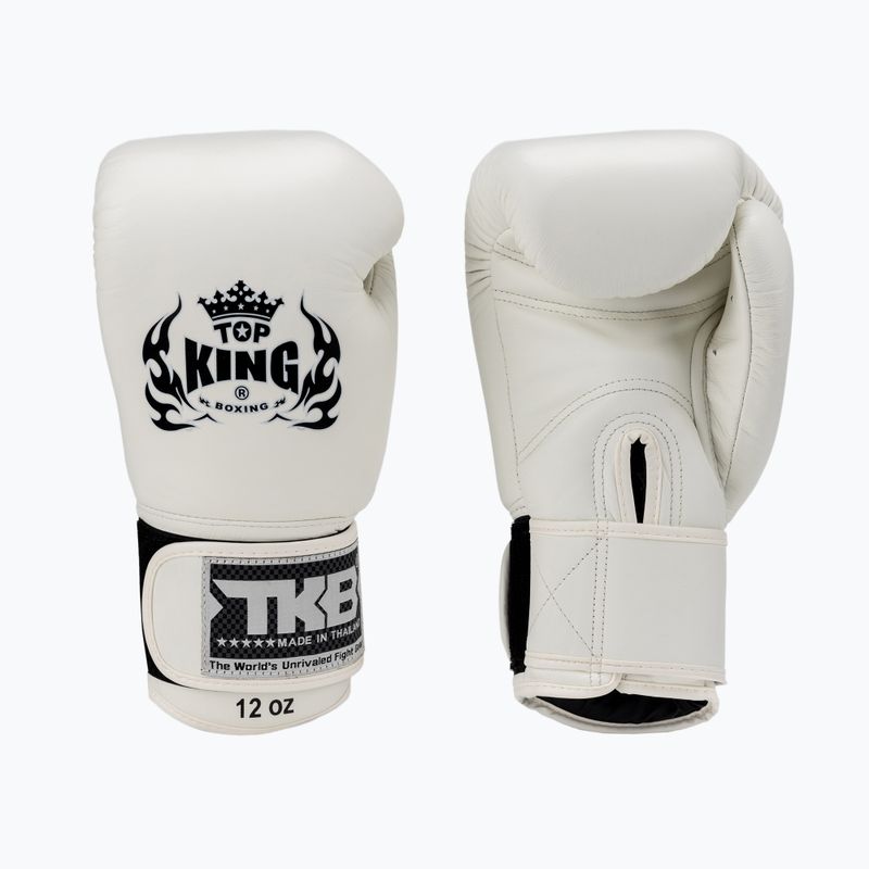 Top King Muay Thai Muay Thai Muay Thai Ultimate mănuși de box alb TKBGUV-WH-10OZ