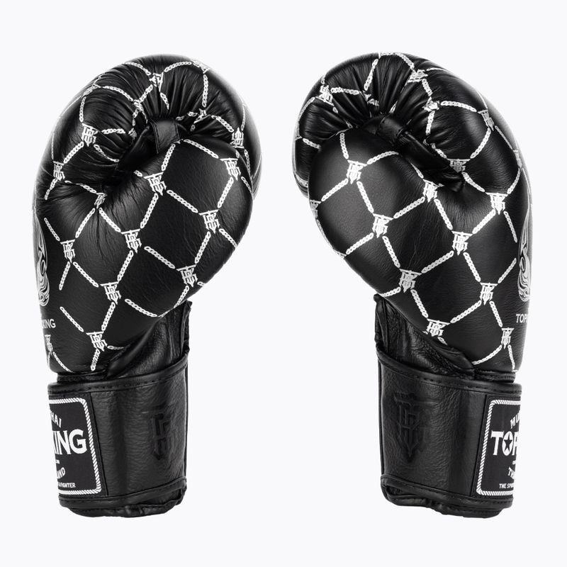 Mănuși de box Top King Boxing Chain black/silver 3
