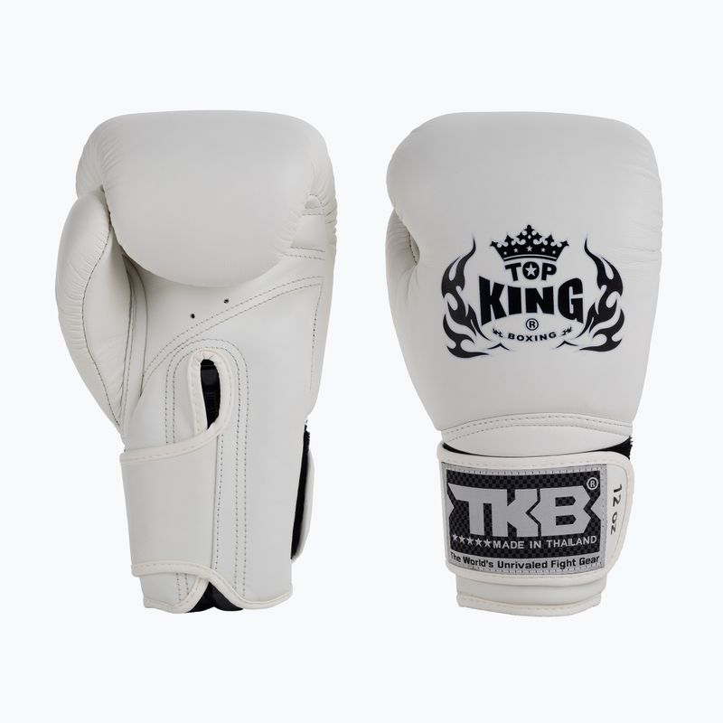 Top King Muay Thai Muay Thai Super Alb Mănuși de box alb TKBGSV-WH 3