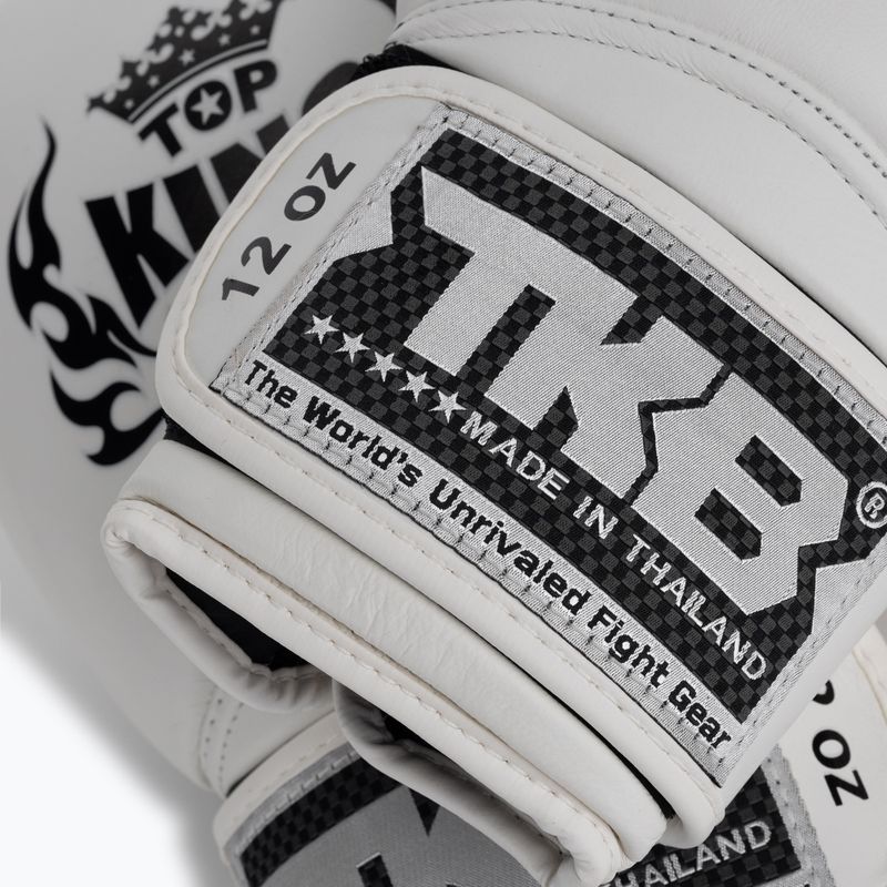 Top King Muay Thai Muay Thai Super Alb Mănuși de box alb TKBGSV-WH 5