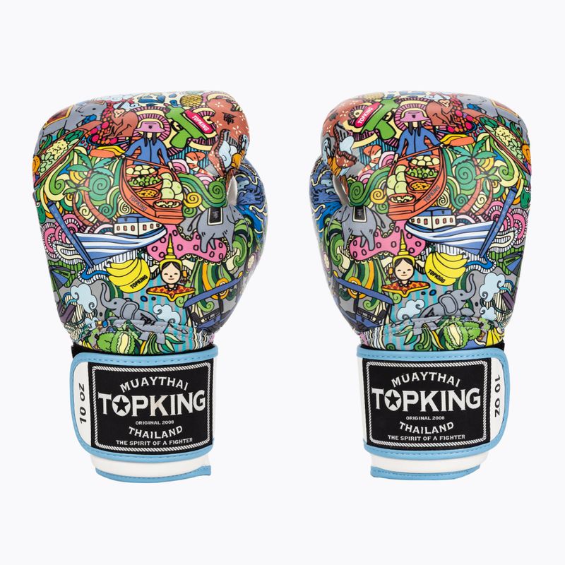 Mănuși de box Top King Boxing Culture white/blue