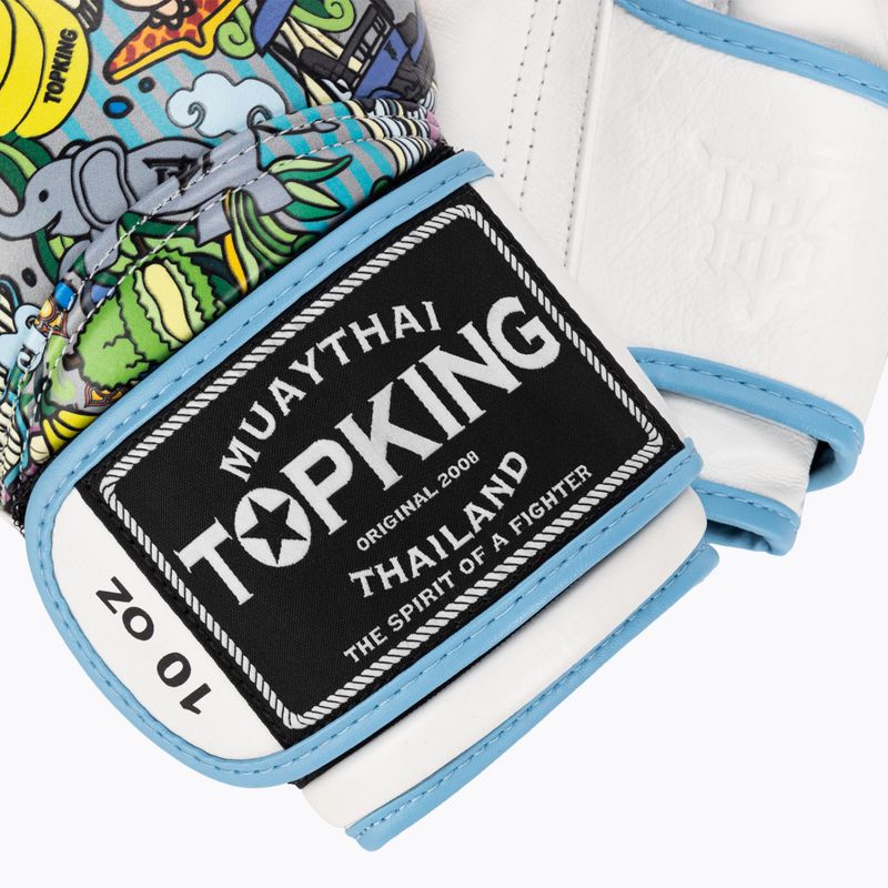 Mănuși de box Top King Boxing Culture white/blue 4
