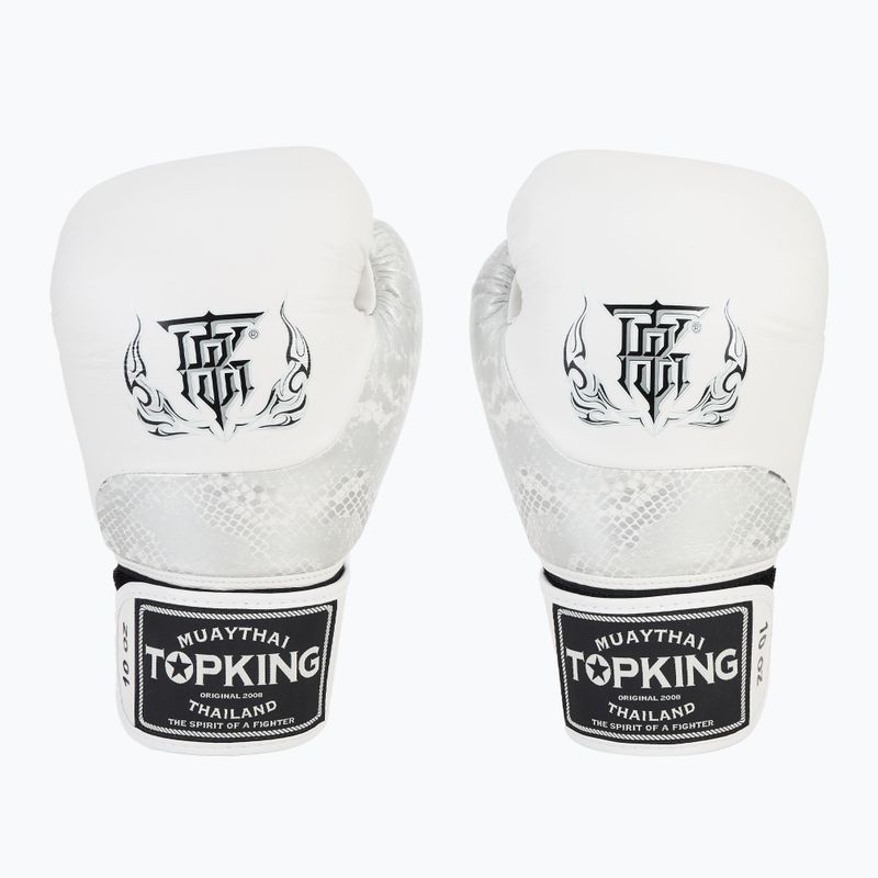 Mănuși de box Top King Muay Thai Power Snake white/silver 2