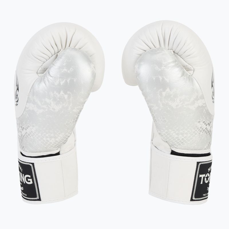 Mănuși de box Top King Muay Thai Power Snake white/silver 4