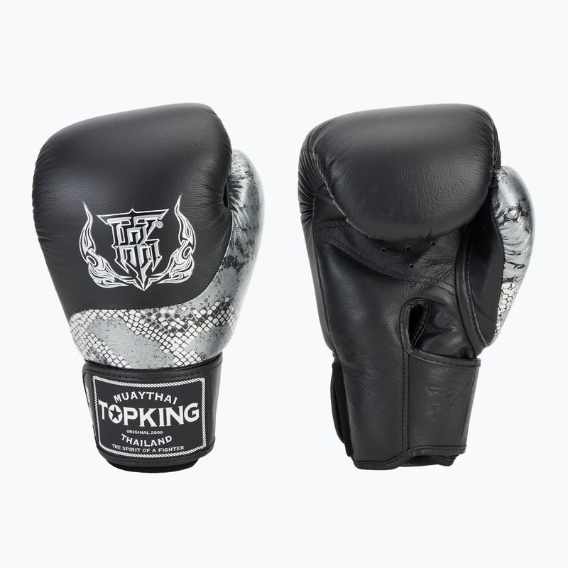 Mănuși de box Top King Muay Thai Power Snake black/silver