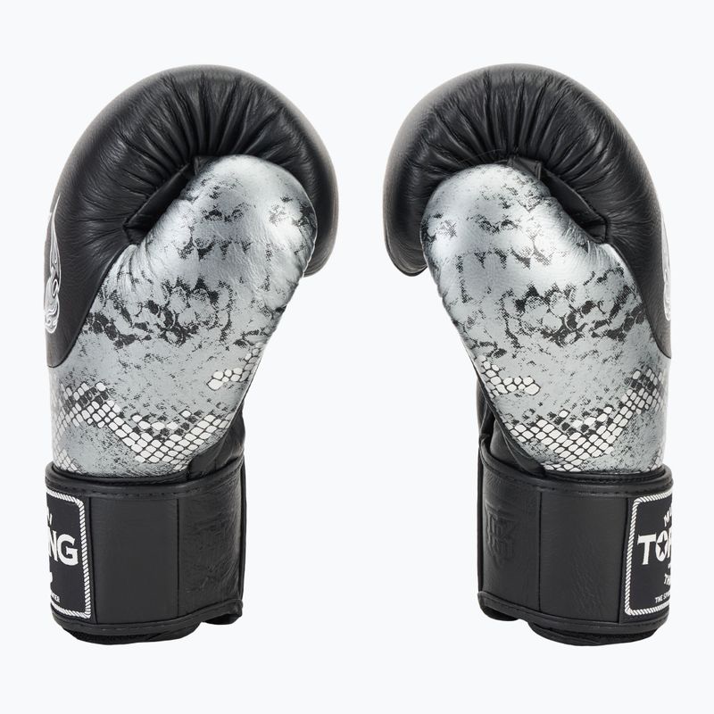 Mănuși de box Top King Muay Thai Power Snake black/silver 4