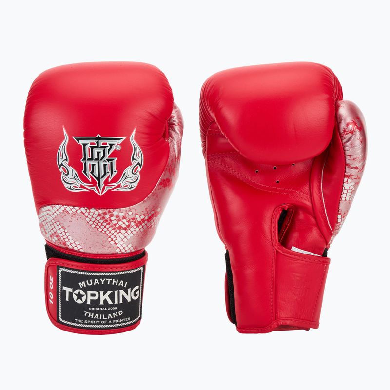 Mănuși de box Top King Muay Thai Power Snake red/silver