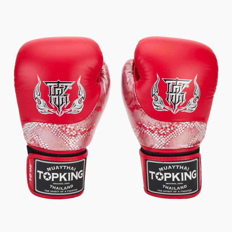 Mănuși de box Top King Muay Thai Power Snake red/silver 2