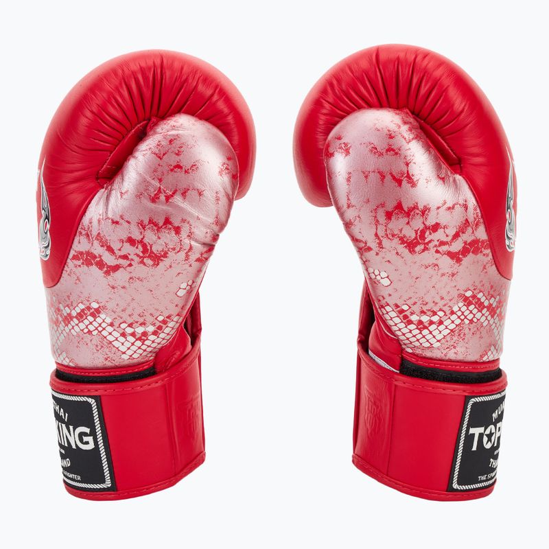 Mănuși de box Top King Muay Thai Power Snake red/silver 4
