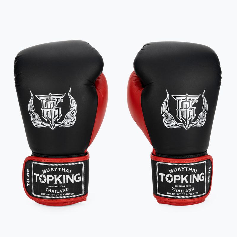 Mănuși de box Top King Reborn Boxing Semi Leather black/red