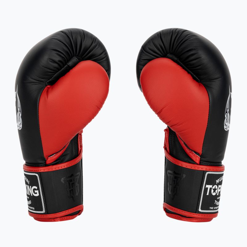 Mănuși de box Top King Reborn Boxing Semi Leather black/red 3