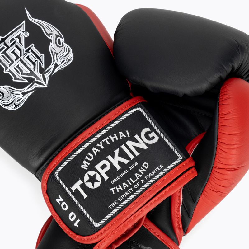 Mănuși de box Top King Reborn Boxing Semi Leather black/red 4
