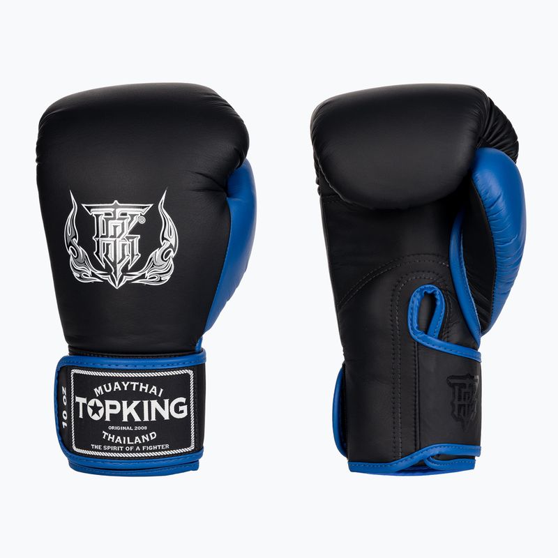 Mănuși de box Top King Reborn Boxing Semi Leather black/blue 3