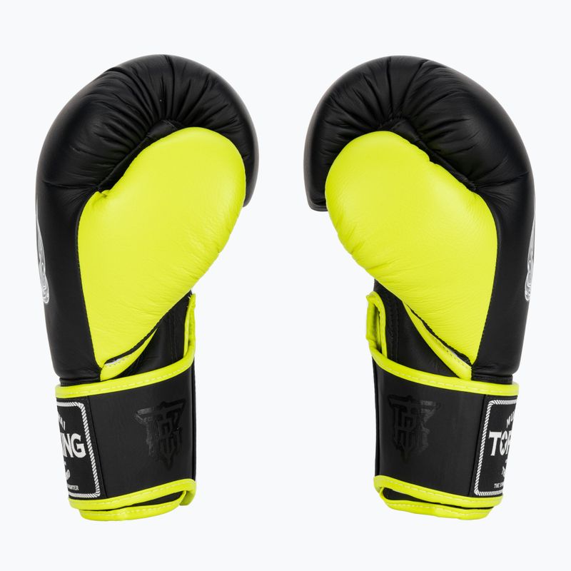 Mănuși de box Top King Reborn Boxing Semi Leather black/yellow 3