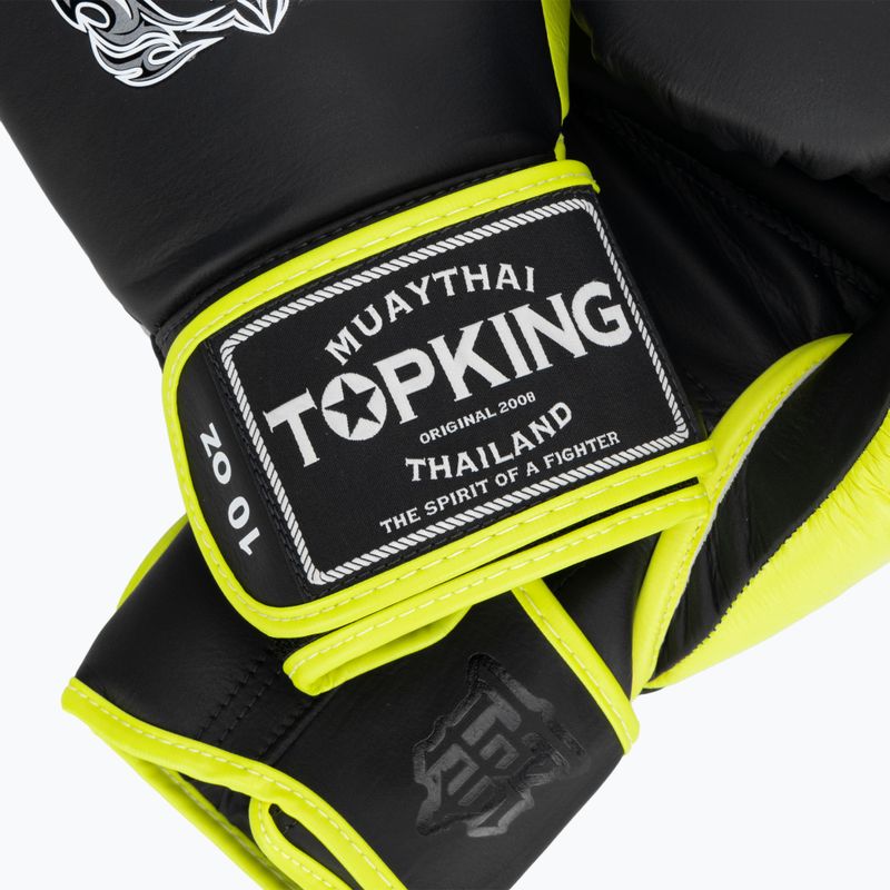 Mănuși de box Top King Reborn Boxing Semi Leather black/yellow 4