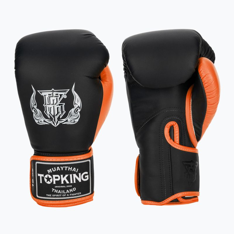 Mănuși de box Top King Reborn Boxing Semi Leather black/orange