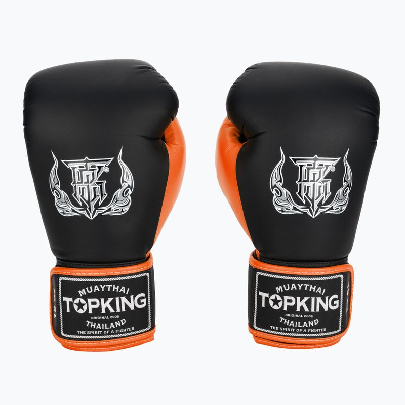 Mănuși de box Top King Reborn Boxing Semi Leather black/orange