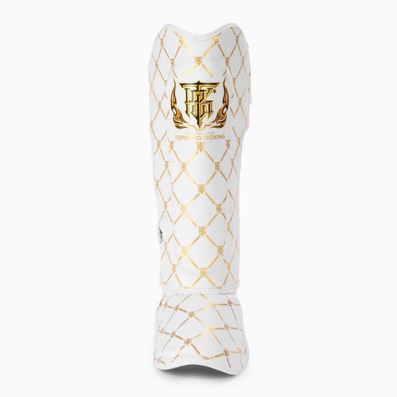 Apărători de tibie Top King Chain Semi Leather white/gold 3