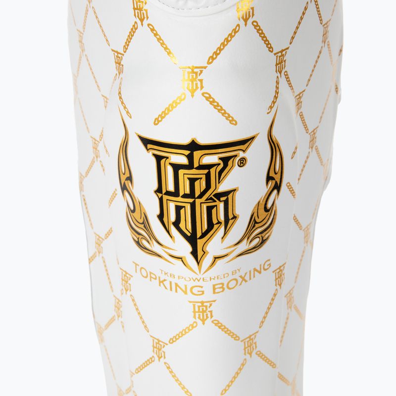 Apărători de tibie Top King Chain Semi Leather white/gold 5