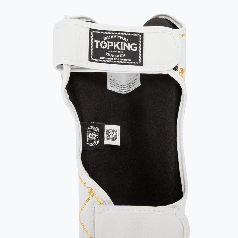 Apărători de tibie Top King Chain Semi Leather white/gold 6