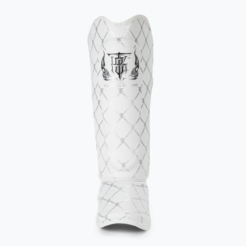 Apărători de tibie Top King Chain Semi Leather white/silver 3