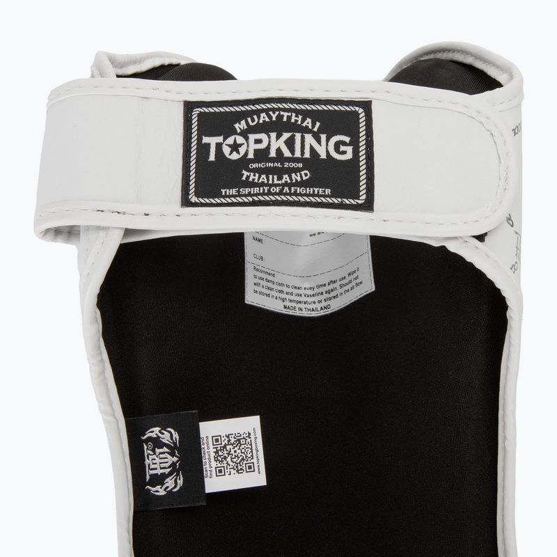Apărători de tibie Top King Chain Semi Leather white/silver 6