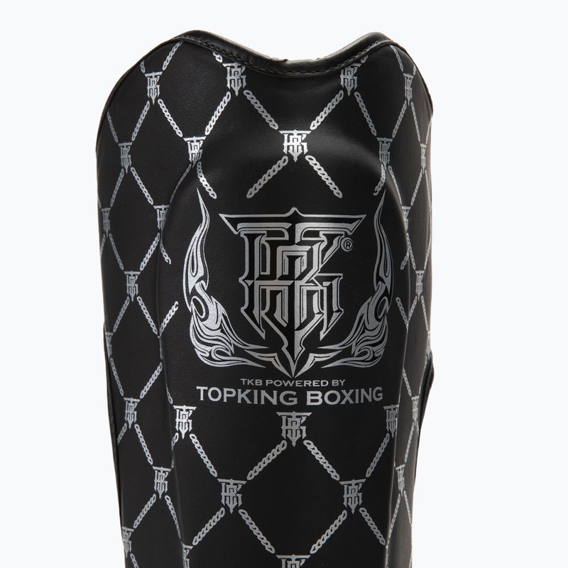Apărători de tibie Top King Chain Semi Leather black/silver 3