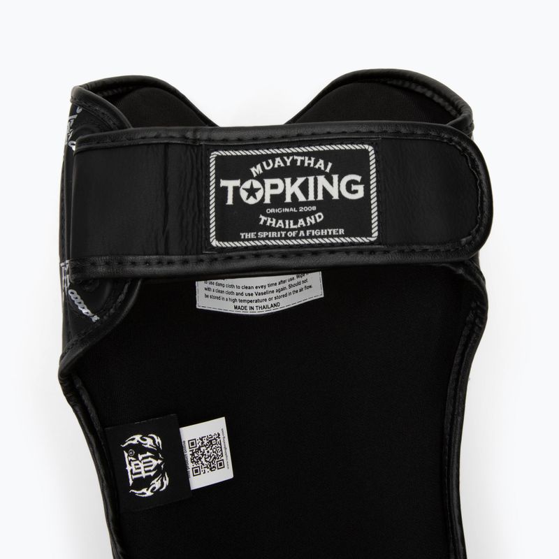 Apărători de tibie Top King Chain Semi Leather black/silver 4