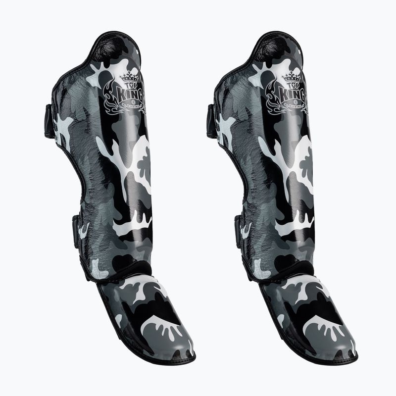 Top King Empower Empower Camuflaj gri pentru tibia și piciorul de protecție TKSGEM-03-GY-L