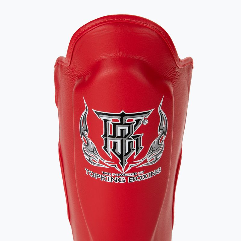 Apărători de tibie Top King Pro Semi Leather red 5