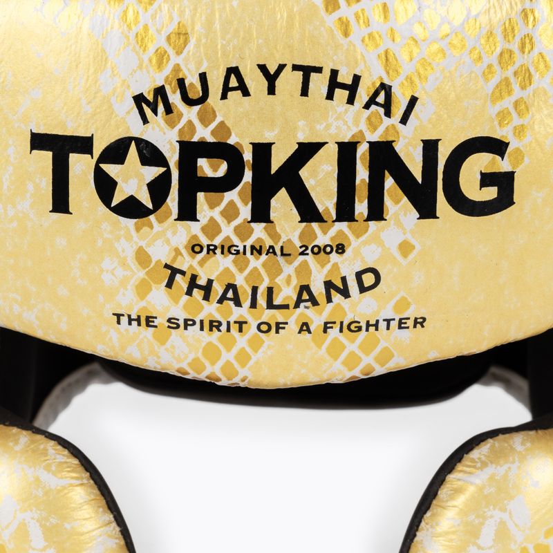 Cască de box Top King Super Star white/gold 4