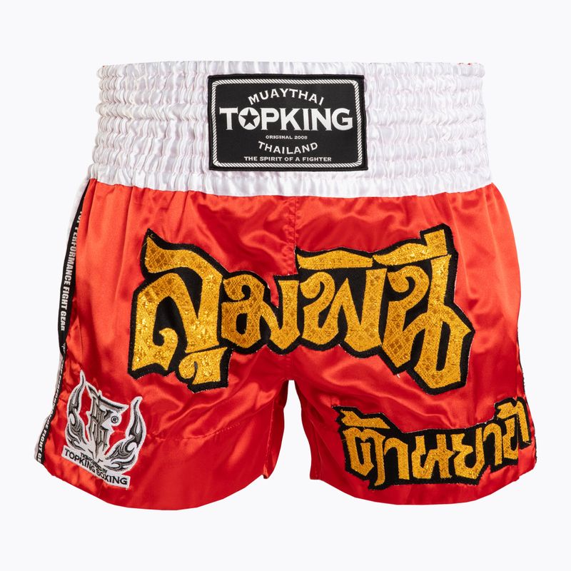 Pantaloni scurți de antrenament Top King Thai Boxing red/white