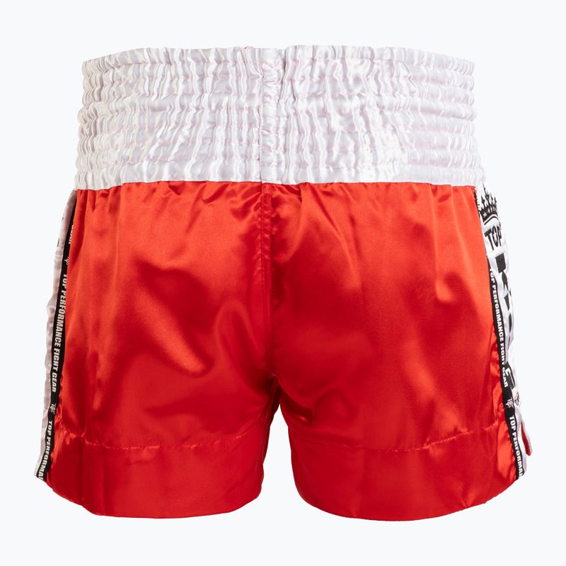 Pantaloni scurți de antrenament Top King Thai Boxing red/white 2