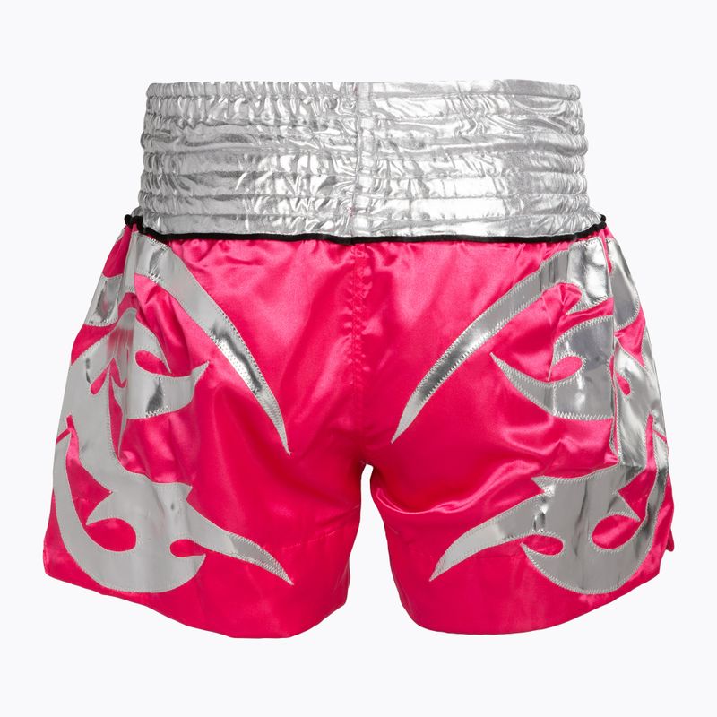 Pantaloni scurți de antrenament Top King Thai Boxing pink/white 2